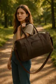 The Voyager � Handmade Leather Duffel Bag for Travel & Weekends