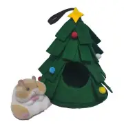 Golden Bear House Green Christmas Small Animal Warm Bed Hideout