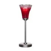 Lighting Theory Table Lamps 5.5"x18.75" Raspberry Crystal Glass Shade Graphite