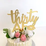 Acrylic Gold 'thirty AF' Naughty Cake Topper