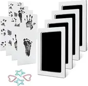 JIAYUYUARPY 4-Pack Inkless Hand and Footprint Kit Hand Footprint Kit Dog Paw Print Kit Clean Touch Ink Pad Inkless Hand and Footprint Kit Handprint Kit Baby Registry Search (Jet Black)