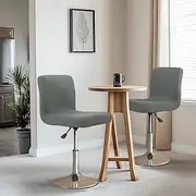 2 Pcs Stretch Bar Stool Cover Pub Counter Stool Chair Slipcover Square Swivel Barstool Burgundy Red Chair Cover for Dining Room Cafe Seat Cover Protectors Non