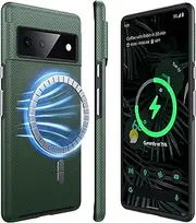 NJROW Strong Magnetic Case for Google Pixel 6 Pro, Dual Layer Heavy Duty, Military Shockproof, Rugged Case, Forest Green
