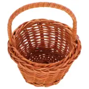 8 X5cm Mini Woven Baskets DIY Mango Light Brown Non-woven Fabrics