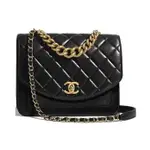 正品二手99新 CHANEL CHAIN HANDLE FLAP BAG 新款 鏈條包 手提 肩背包 AS0785 現貨