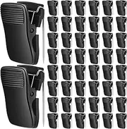Chiisong 50 Pcs Cubicle Clips Fabric Panel Cubicle Accessories Black Fabric Partition Panel Messages Hooks Office Photos Wall Clips for Notes Memos