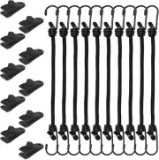 Bungee Cords with Hooks 20 Pack 12 Inch Bungee Cords Heavy Duty Outdoor with Ta