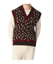 Bottega Veneta Jacquard Matches Gilet XL,L,M Ebony/chalk/tomato