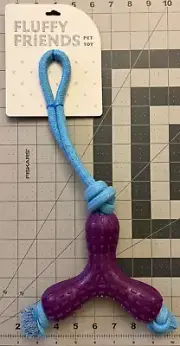 Fluffy Friends Blue & Purple Pet Toy Tug & Fetch Rope