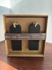Allen + Roth Chalkboard Hang Tags with String Twine - Pack of 8 - NEW