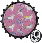 Magnetic Bottle Opener Round Fridge Magnets Many Horse Portable Opener Funny Beer Opener Decorative Refrigerator Magnets For Home Bar Kitchen Office Black