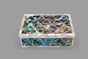 7"x5" Marquetry mother of pearl paua shell inlay Marble Jewelry Trinket Box Gift
