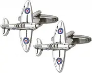 [CMJ] Spitfire Cufflinks RAF Fighter Plane Pilot Cuff Links UK SELLER, Stainless Steel