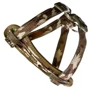 EzyDog Camouflage Chest Plate Dog Harness with Car Seatbelt Attachment - Large (49-84cm Girth) / Green