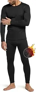 [TSLA] Men’s Thermal Underwear Set – Fleece Lined Base Layer Top & Bottom for Winter Warmth, Outdoor, and Cold Weather Sports