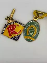 Vintage 1975-1976 Pinjarra Race Club Enamel Member Badge & Lady Badge