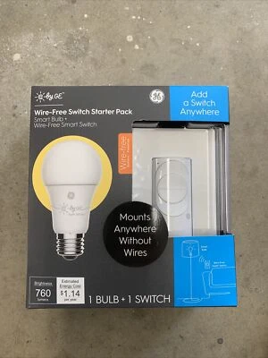 Wireless Smart Switch & Soft White A19 Light Bulb C by GE home lighting control
