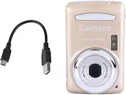 Digital Camera Recorder, 16MP 720P 30FPS HD Mini Camcorder Portable 16X Zoom for Teens Kids for Beginner for Outdoor(Gold, Black)