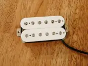 NECK HUMBUCKER PICKUP WHITE ALNICO 2 MAGNETS NICKEL SILVER BASEPLATE 4 WIRES