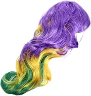 1pc Carnival Wig Bangs Bands Women Party Rave Wig Curly Human Hair Characters Wig Brown for Bun Hair Wigs Funny Fun Wig Natural Black Wig Hair Accessories K Silk