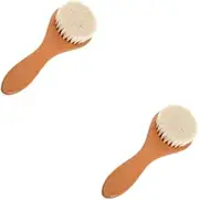 WOFASHPURET 2pcs Versatile Baby Hair Brush Set Baby Scalp Care Wooden Brush Soft Cotton Bristles Bath Hair Washing for Newborns Toddlers