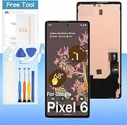 Screen Replacement for Google Pixel 6 GB7N6 G9S9B16 6.4“ LCD Display Touch Digitizer Glass Assembly - Black with Frame - Tools(Not for Pixel 6A/6 Pro)