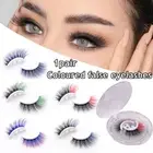 3D Colored False Eyelashes Glue-Free Reusable Lash Extension Colorful Lashes