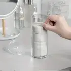 Transparent Make Up Cotton Pad Holder Round Container Storage Case Living Room