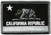 VELCRO® BRAND Fastener Morale HOOK PATCH State Of California BLK WHT 3x2"