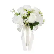 White Roses Flower Bouquet Artificial Flowers Wedding Bouquet for Decoration