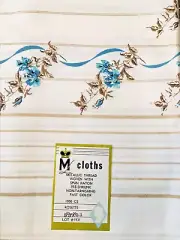 Vintage ML Marlene Linen Rosette 53 x 53 NOS Metallic Tablecloth 4 Napkins Retro