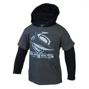 NRL Cronulla Sharks Long-Sleeve Hooded Shirt - KIDS - Sizes 2 - 4 years