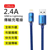 在飛比找PChome24h購物優惠-【BASEUS】倍思2.4A晶耀系列USB to Light