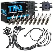 TRQ Ignition Kit Ignition Coil Spark Plugs Spark Plugs Wire Set Compatible with 1994 Dodge Ram 2500 Ram 3500