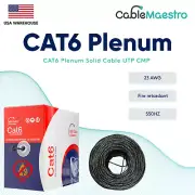 Plenum 1000FT CAT6 CMP Ethernet Network Wire LAN Cable Bulk 550Mhz 23AWG Box