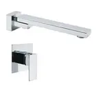 KYLINS Swivel Square Chrome Wall Mounted Water Outlet Bathtub Spout Single Mixer