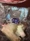 Genuinely Iolite Emerald Cut .925 Silver Ring 7