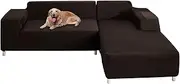 WOMACO L Shape Sofa Covers Sectional Sofa Cover 2 pcs Stretch Sofa Slipcovers for L-Shape Couch (L-Shape 3+3 Seats, Coffee)