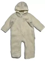 NWT GAP Baby Sherpa Snowsuit Sz 3-6M Ivory Hood Zipper