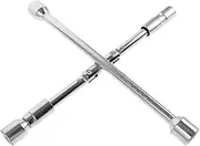 Homoyoyo Heavy Duty Folding Lug Wrench Cross Wrench Tool for Easy Tire Changes Compact -vanadium Steel Construction High Torque Handle for Extra Leverage Professional Wheel Nut Removal Tool