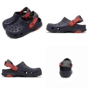 【Crocs】洞洞鞋 Classic All-Terrain Clog K 童鞋 深藍 紅 布希鞋 涼拖鞋 卡駱馳(207458410)