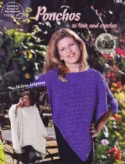 NEW ASN PONCHOS TO KNIT AND CROCHET 6 DESIGNS OOP 2000