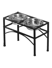 [PaWz] Dual Pet Puppy Feeder Bowl Stand in Stainless Steel