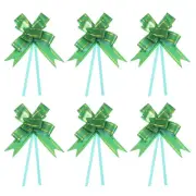 100Pcs 13" Pull Bows Ribbon Gift Wrapping String Decorative Bow Tie Green