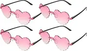 [VALICLUD] 4pcs Heart Shaped Party Glasses Funny Sunglasses Props for Birthday Decorations Stylish Gradient Eyewear for Teens and Adults Durable and Lightweight Design