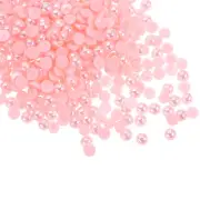 3000pcs ABS Half Pearl Beads 4mm Flat Back Imitation Pearl Colorful Pink