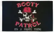 Booty Patrol Flag 3x5 ft Pirate Red Bandana Jolly Roger Skull Bones Crossbones 1