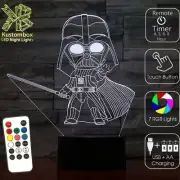 DARTH VADER DARK SITH LORD 3D LED Battery USB Night Light 7 Colour Changing Lamp