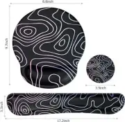 Pad 4In1 Large Gaming Mouse Pad and Mouse Pad Wrist Support S Topographic Mouse