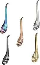 TIDTALEO Stainless Steel Colander Spoon Set 5pcs Caviar Spoons Strainer for Kitchen Home Restaurant